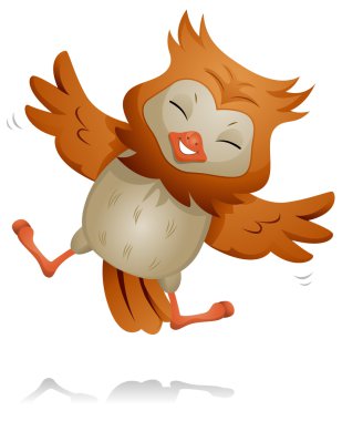 Jumping Owl clipart