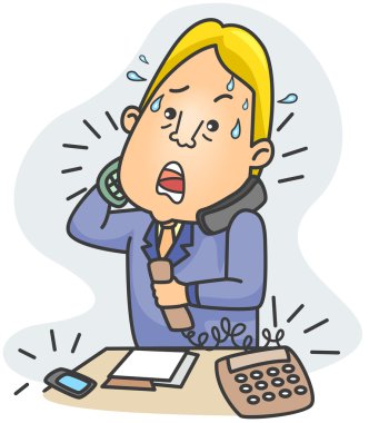 Businessman Answering Calls clipart