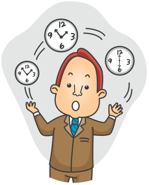 Businessman Juggling Time clipart