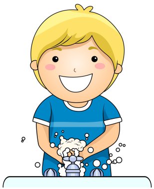 Kid Washing Hands clipart