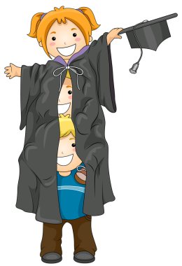 Kids Graduates clipart