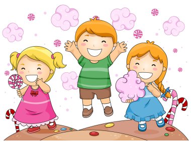 Kids in Candyland clipart