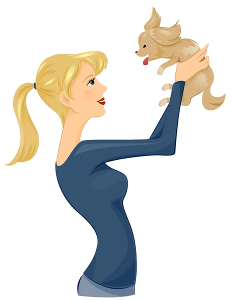 Playing with Puppy — Stock Photo, Image