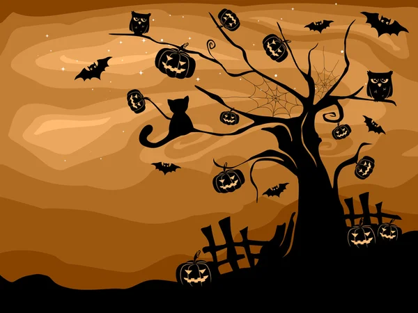 Halloween drzewo — Zdjęcie stockowe
