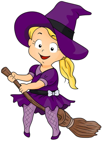 Witch on Her Broomstick — Stock Photo, Image