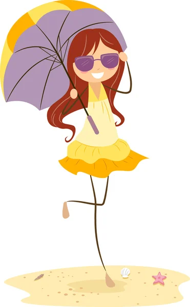 Şemsiye kız — Stok fotoğraf