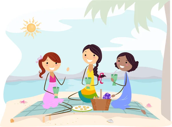 Пляжный пикник — стоковое фото