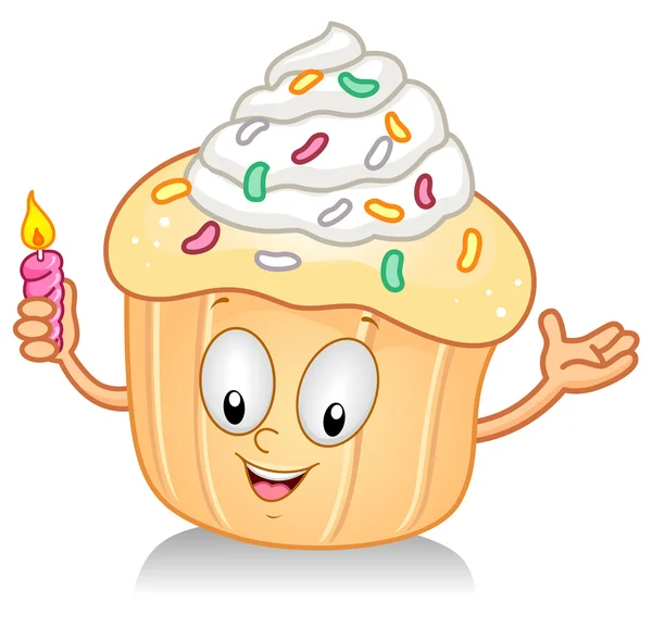 Cupcake with Candle Gesture — Stock Photo, Image