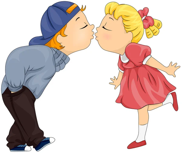 Kissing Kids — Stock Photo, Image