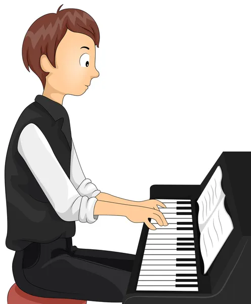 Pianista adolescente — Foto Stock