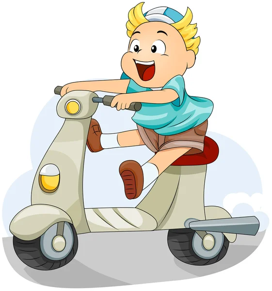Ragazzo su uno scooter — Foto Stock