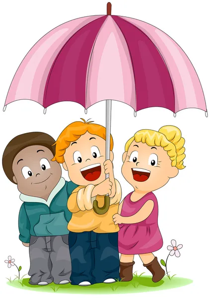 Friends sharing umbrella Stock Photos, Royalty Free Friends sharing umbrell...