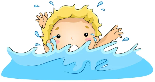 Drowning Kid — Stock Photo, Image