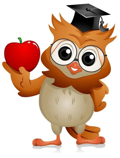 Owl Apple — Stock Photo, Image