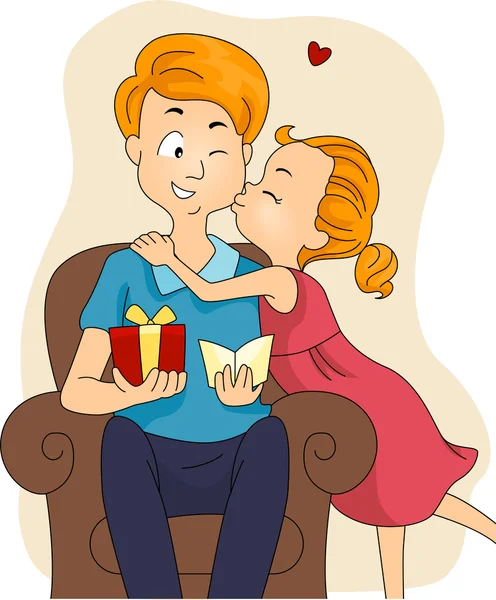 Father's Day Kiss — Stock Photo, Image
