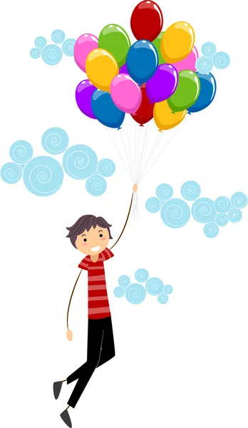 Мальчик держит воздушные шары — стоковое фото