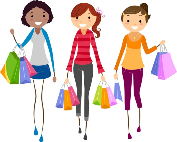 Meninas compras — Fotografia de Stock
