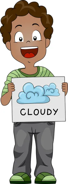Cloudy Flashcard — Stock Photo, Image