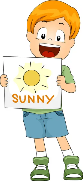 Sunny Flashcard — Stock Photo, Image