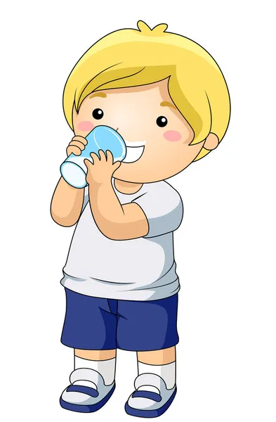 Dítě pije mléko — Stock fotografie