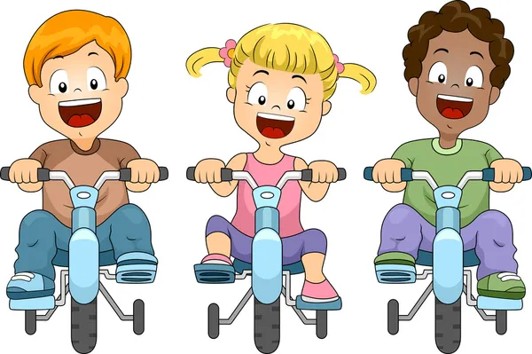 Kinderen fietsen — Stockfoto