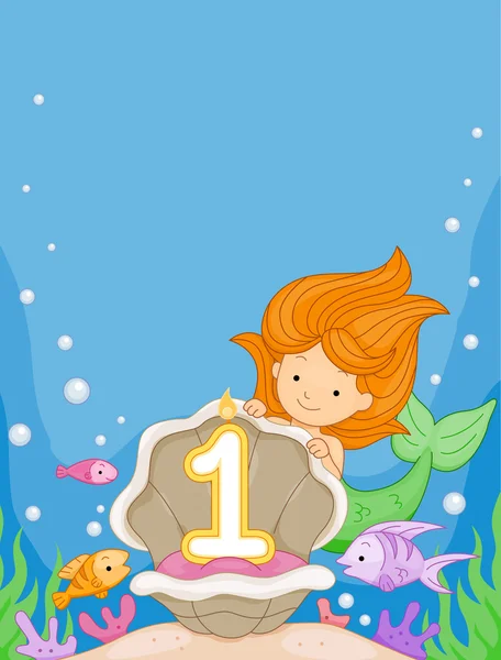Mermaid Birthday Candle — Stock Photo, Image
