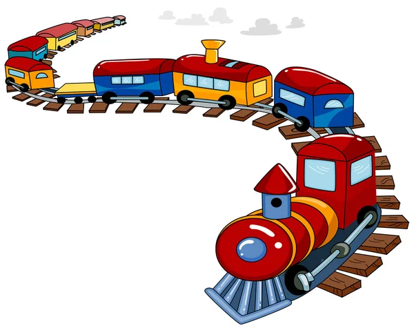 Фон игрушечного поезда — стоковое фото