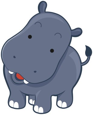 Cute Hippo clipart