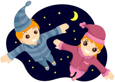 Flying Kids clipart