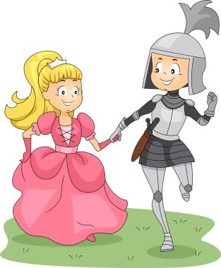 Knight and Princess clipart