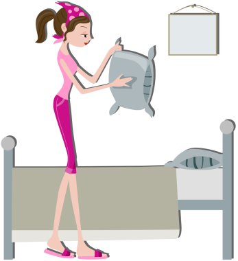 Making Bed clipart