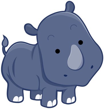 Cute Rhinocerus clipart