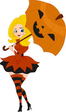 Pinup Girl Pumpkin clipart