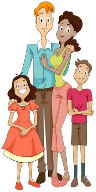 Multiracial Family clipart