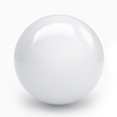 3D Illustration of a White Orb clipart