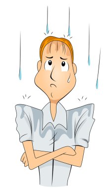 Man in Rain clipart