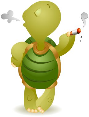 Turtle Smoking clipart