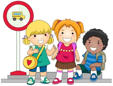 Waiting for School Bus clipart