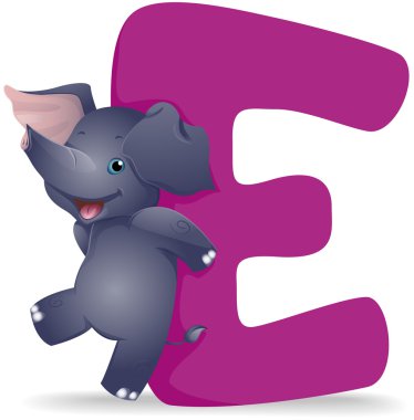 E for Elephant clipart