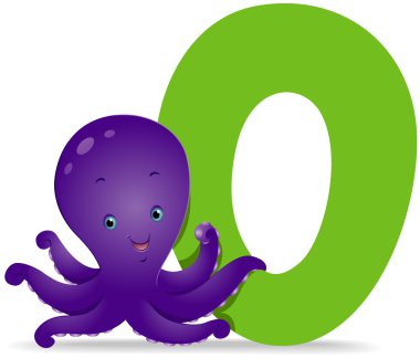 O for Octopus clipart