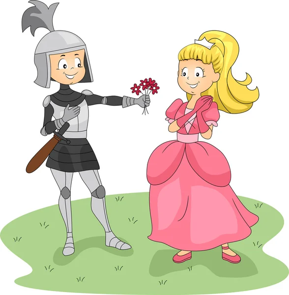 骑士与公主 — 图库照片