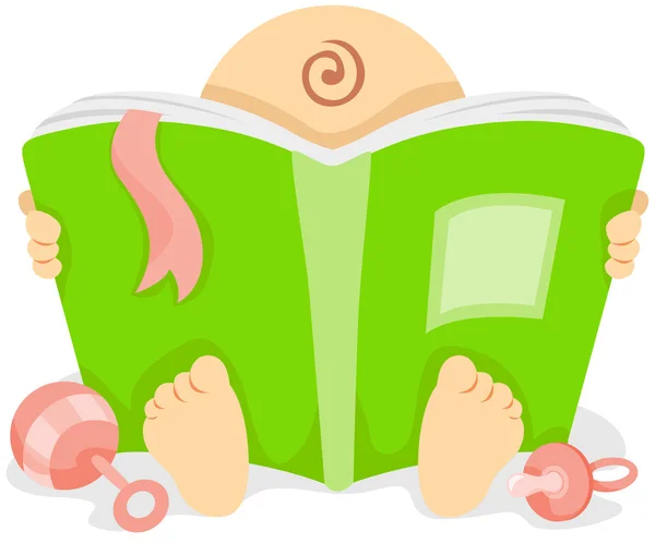 Baby liest ein Buch — Stockfoto