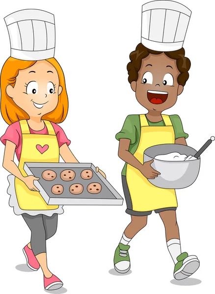 Діти випічки печива — стокове фото