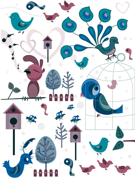 Bird Doodles — Stock Photo, Image