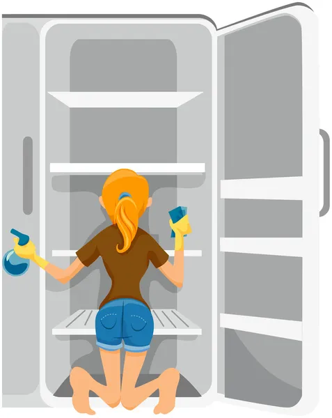 Schoonmaak koelkast — Stockfoto