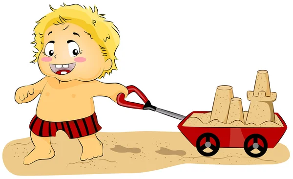 Kleinkind spielt mit Sand — Stockfoto