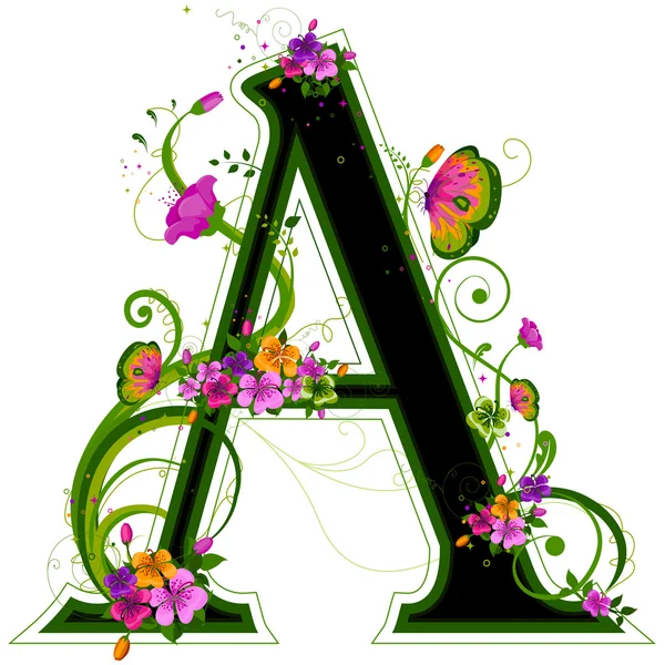 Alfabeto floral — Fotografia de Stock
