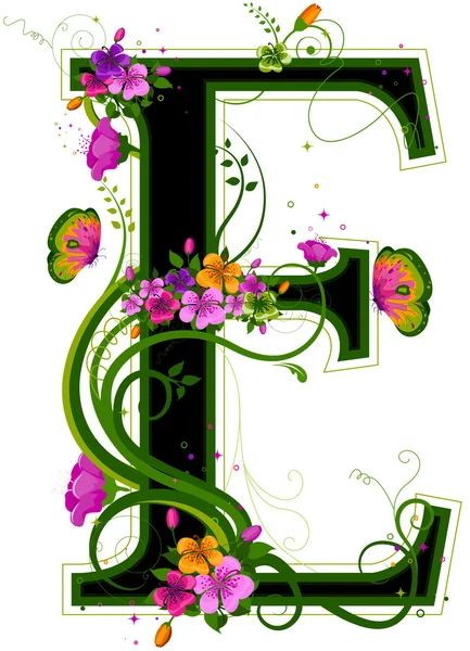Alfabet kwiatowy — Zdjęcie stockowe