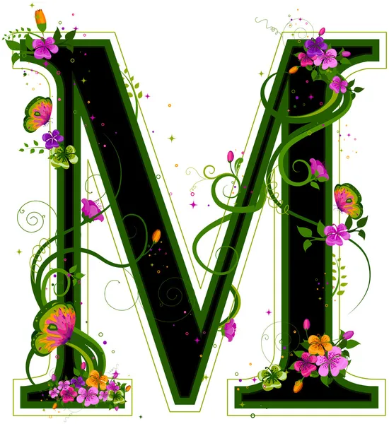 Květinová abeceda — Stock fotografie