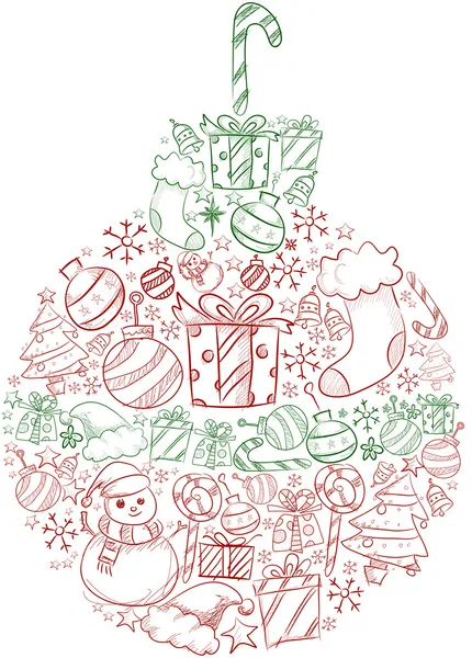 Χριστούγεννα doodles — Φωτογραφία Αρχείου